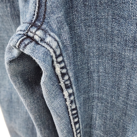 Free People Women's Zip Front Tapered Leg Denim Dungarees - Picture 6 of 10